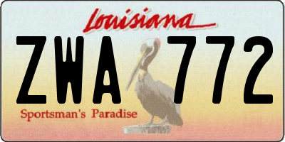 LA license plate ZWA772
