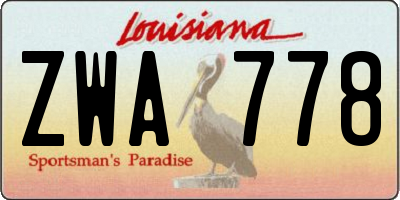 LA license plate ZWA778