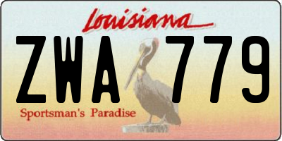 LA license plate ZWA779