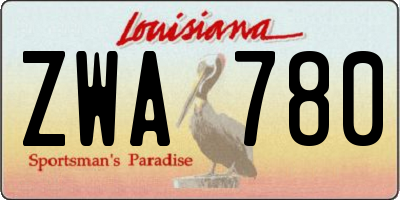 LA license plate ZWA780