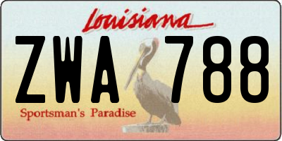 LA license plate ZWA788