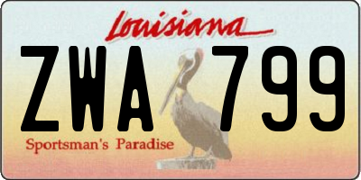 LA license plate ZWA799