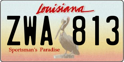 LA license plate ZWA813