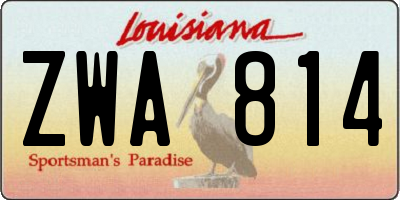 LA license plate ZWA814