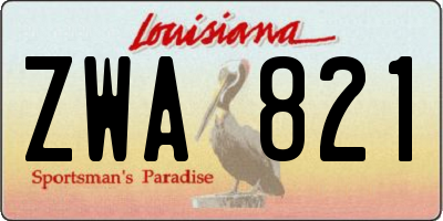 LA license plate ZWA821