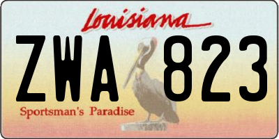 LA license plate ZWA823