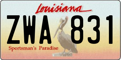 LA license plate ZWA831