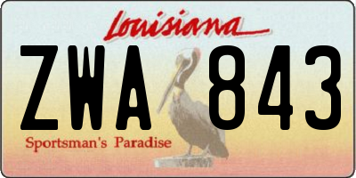 LA license plate ZWA843