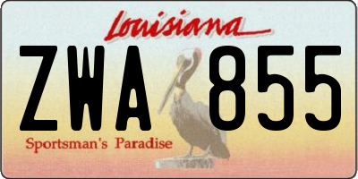 LA license plate ZWA855