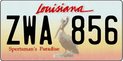 LA license plate ZWA856