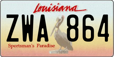 LA license plate ZWA864