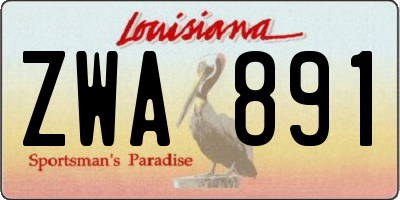 LA license plate ZWA891