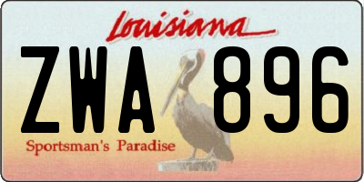 LA license plate ZWA896