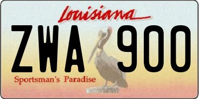 LA license plate ZWA900