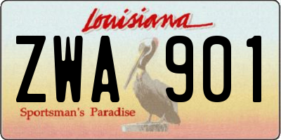 LA license plate ZWA901