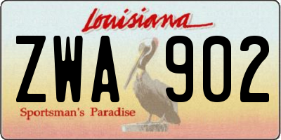 LA license plate ZWA902