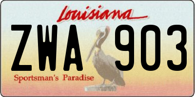 LA license plate ZWA903