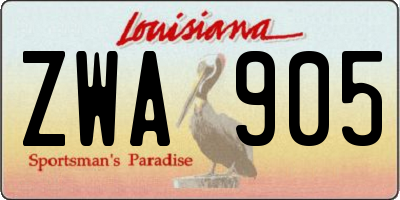 LA license plate ZWA905