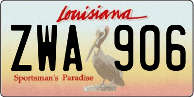 LA license plate ZWA906