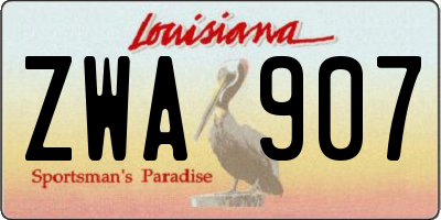 LA license plate ZWA907