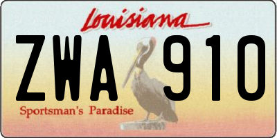 LA license plate ZWA910