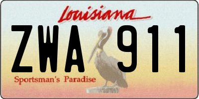 LA license plate ZWA911