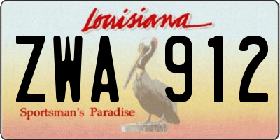 LA license plate ZWA912