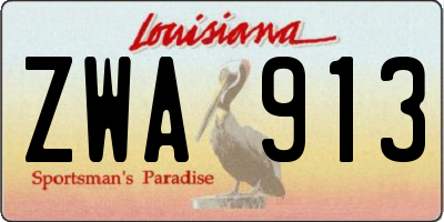 LA license plate ZWA913