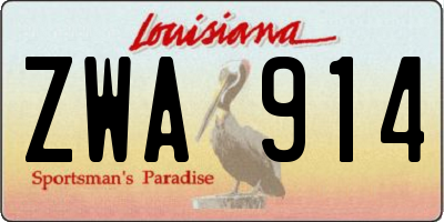 LA license plate ZWA914