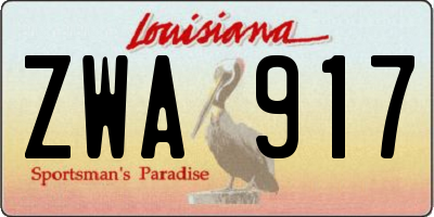 LA license plate ZWA917