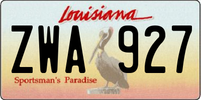 LA license plate ZWA927