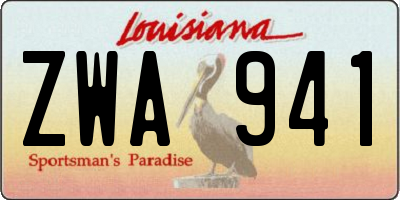 LA license plate ZWA941