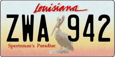 LA license plate ZWA942