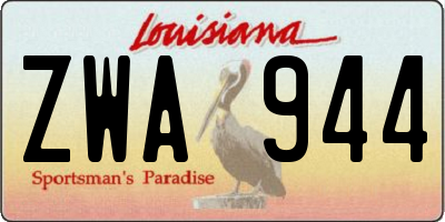 LA license plate ZWA944