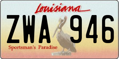 LA license plate ZWA946