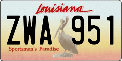 LA license plate ZWA951