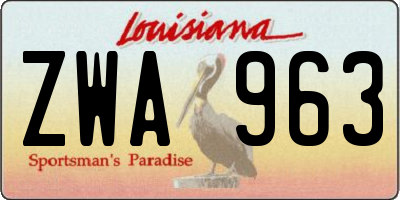 LA license plate ZWA963