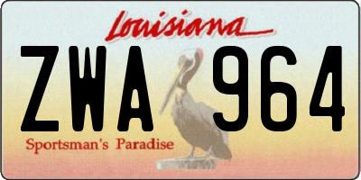 LA license plate ZWA964