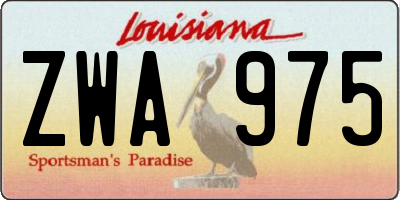 LA license plate ZWA975