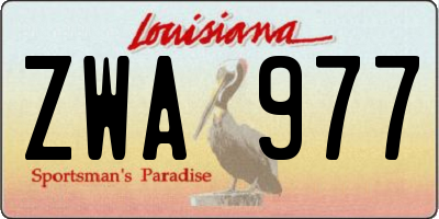 LA license plate ZWA977
