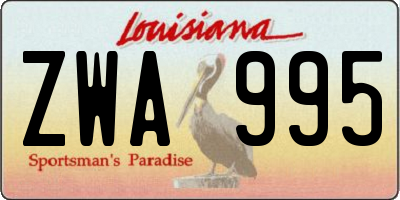 LA license plate ZWA995