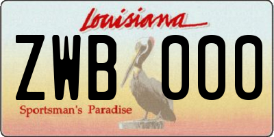 LA license plate ZWB000