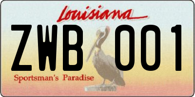 LA license plate ZWB001