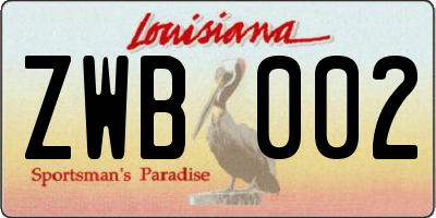 LA license plate ZWB002