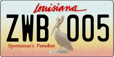 LA license plate ZWB005