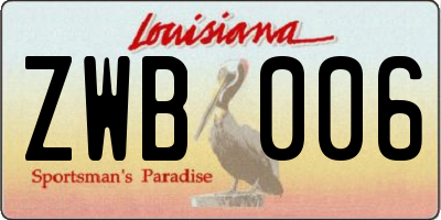 LA license plate ZWB006