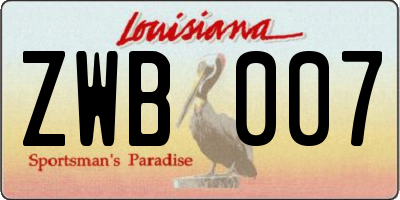 LA license plate ZWB007