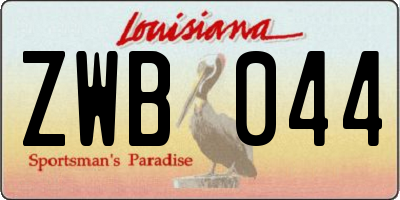 LA license plate ZWB044