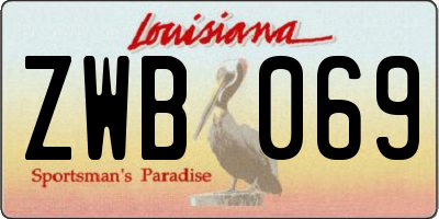 LA license plate ZWB069