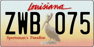 LA license plate ZWB075